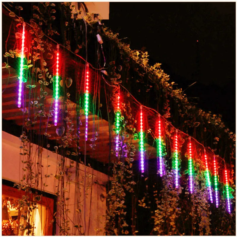 8 Tube Starry Shower LED Lights for Outdoor Christmas Decoration