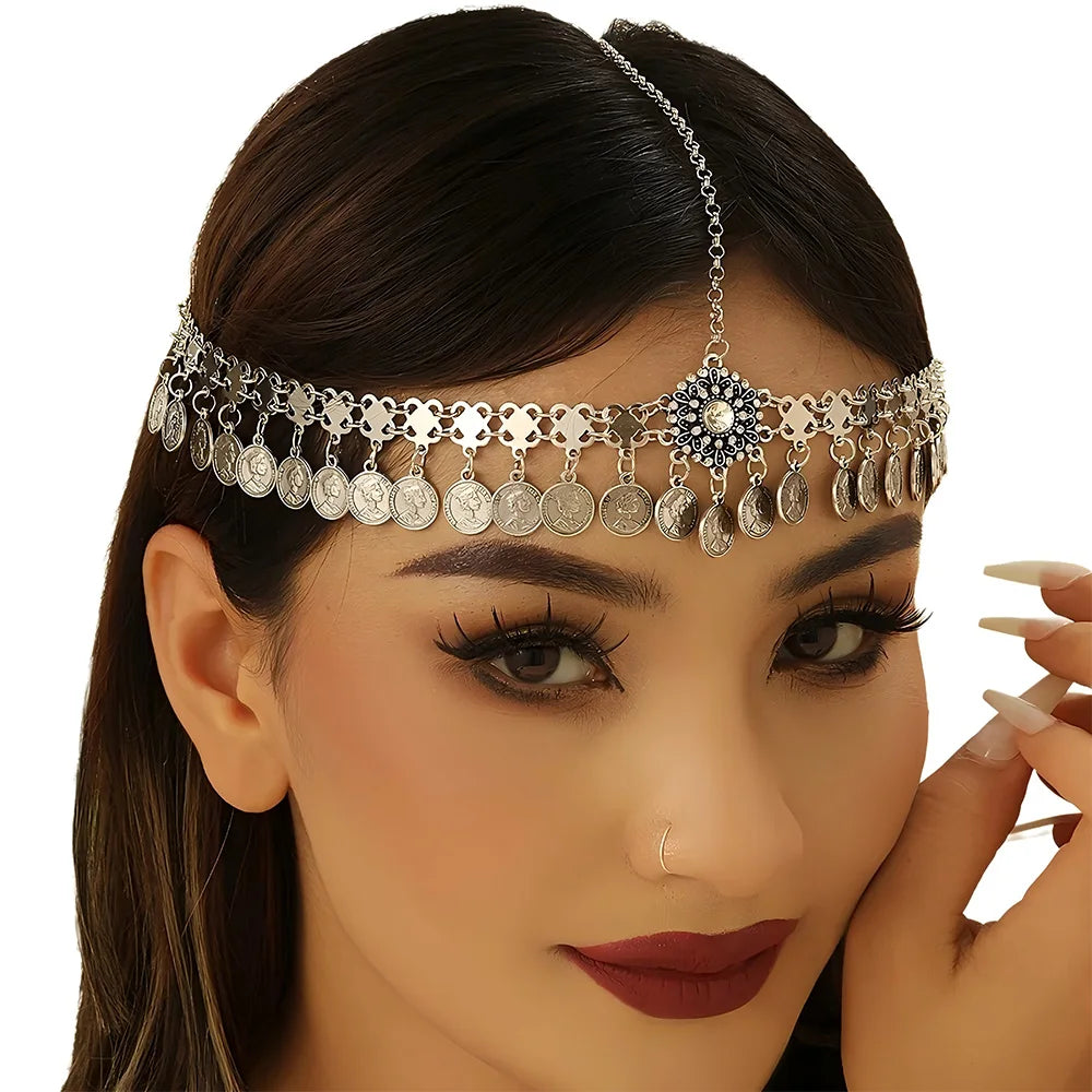 Băng Đô Bohemian Vintage Đính Đá Phụ Kiện Tóc Nữ