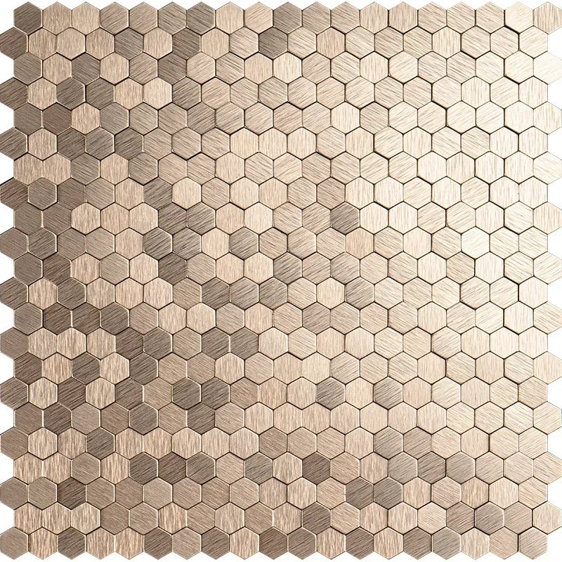 Mosaic Decorative Wall Stickers Aluminum-plastic Panel Self-Adhesive Moisture-proof Fireproof Bathroom Hexagon Tile Decoration