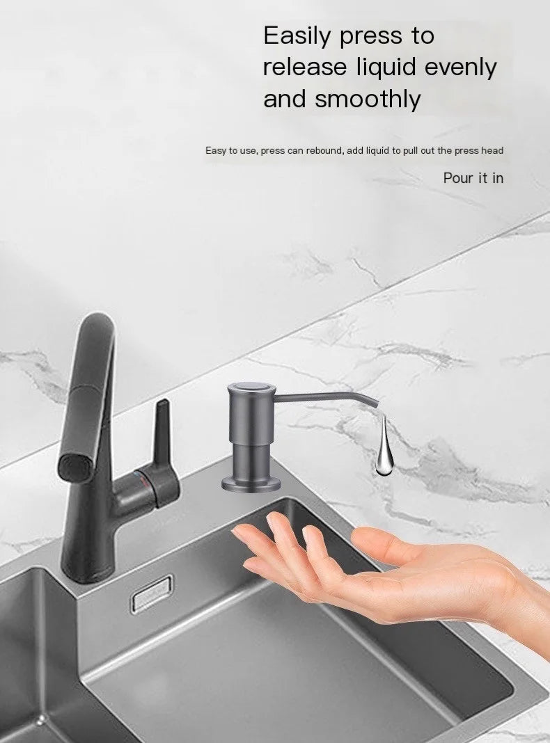 500ml Stainless Steel Under Sink Soap Dispenser for Kitchen
