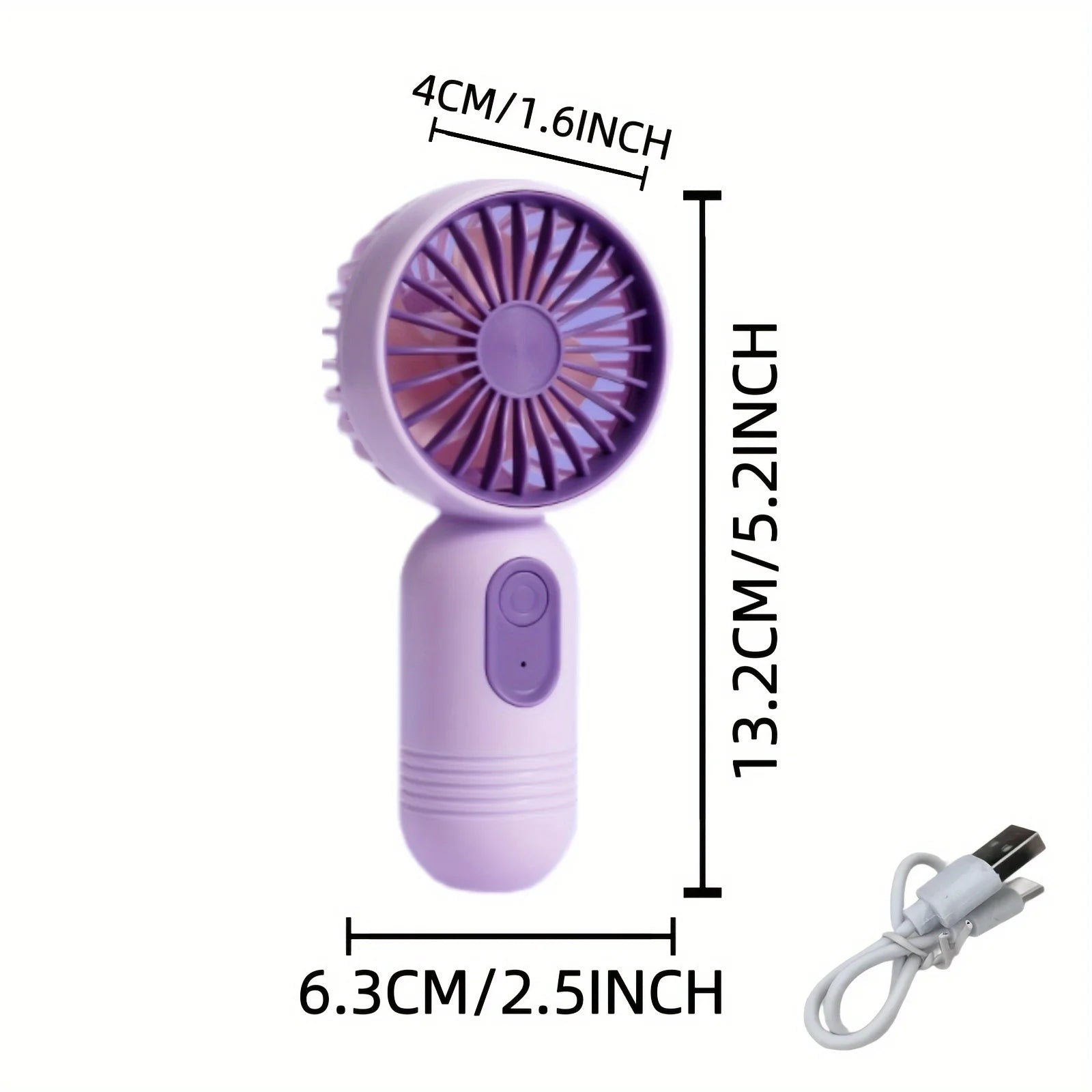 USB Mini Rechargeable Portable Fan with 3 Speeds, Handheld Fan for Gift Choice, Perfect For Office, Outdoor, Travel, Camping - Daisan Mart