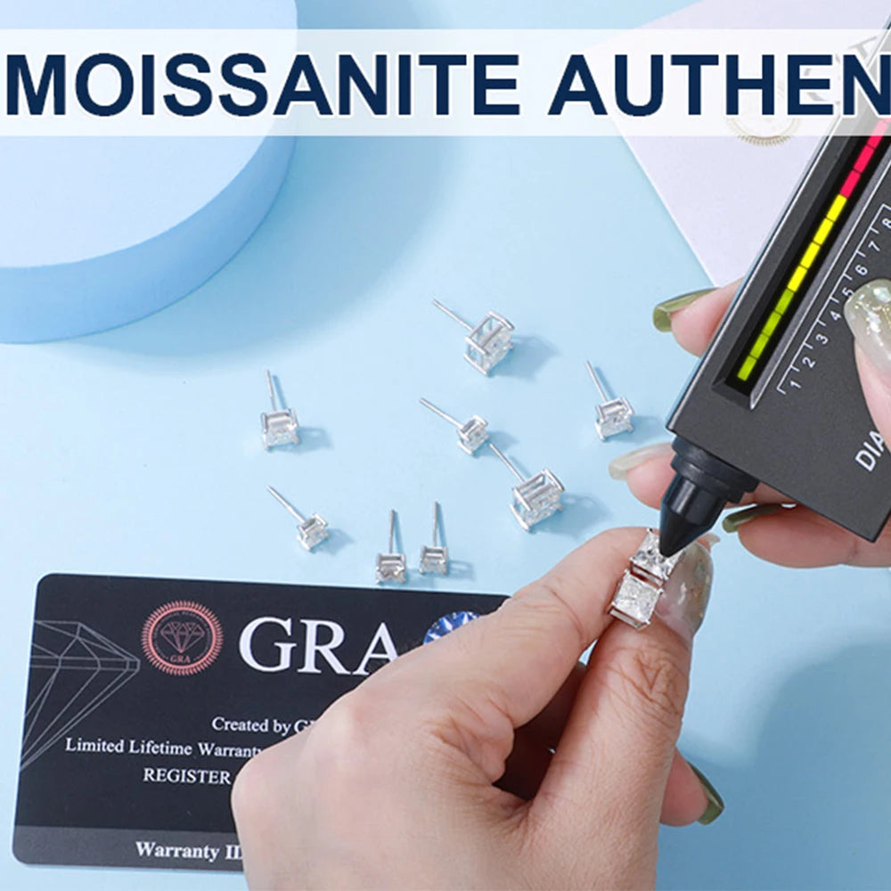 925 Silver Princess Moissanite Sparkling Earrings