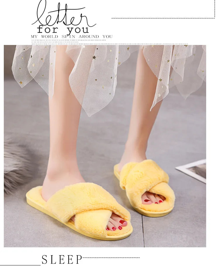 Warm Furry Slippers - Women &amp; Men, Indoor Wear 20024