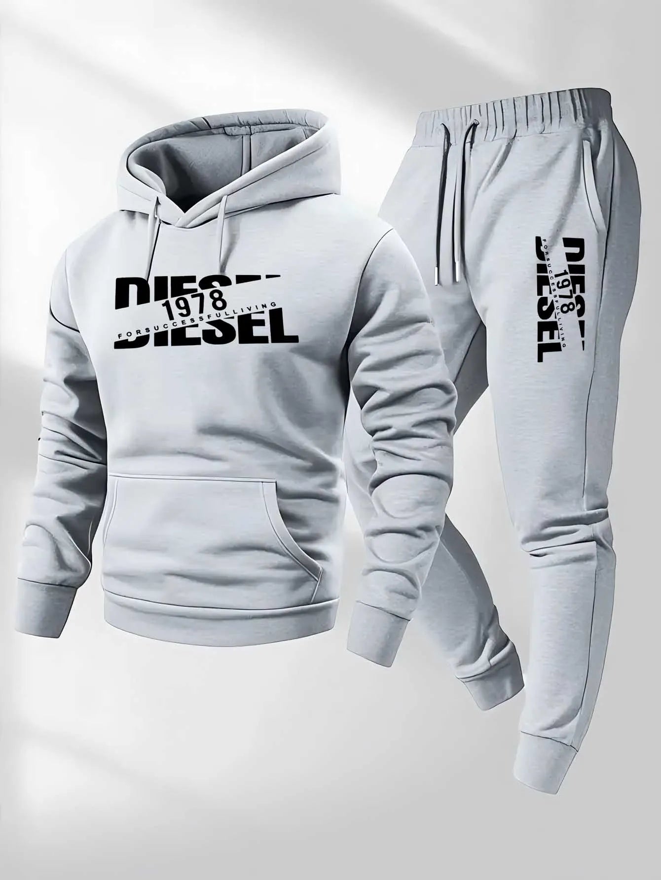 Unisex Fall Winter Tracksuit: Comfortable Hoodie &amp; Pants