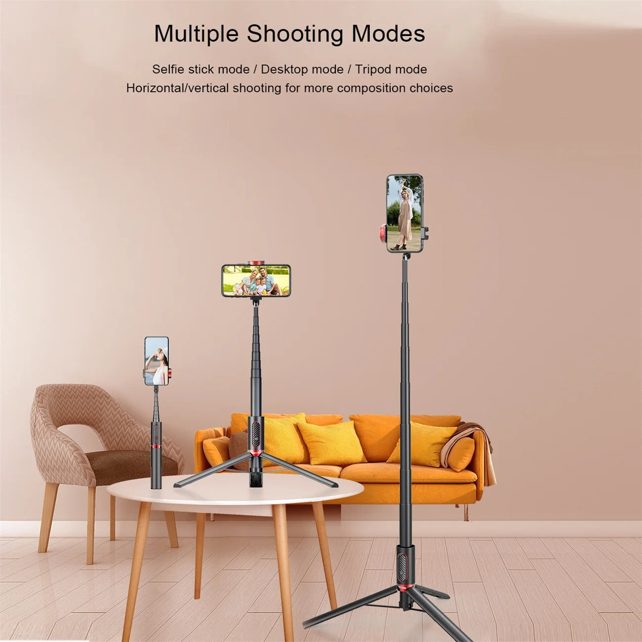 150cm Wireless Selfie Stick, Convenient Phone Stand
