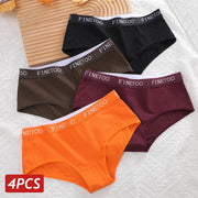 Sexy Cotton Women's Underwear 4 Pieces - Sports String