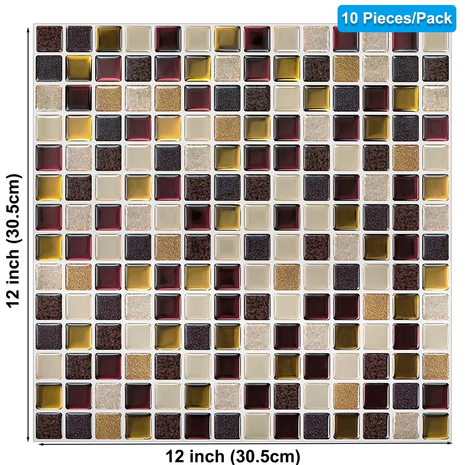 5/10pcs 3D Waterproof Kitchen Wall Sticker 12*12 inch Strong Adhesive Peel And Stick Tiles Home Wallpaper