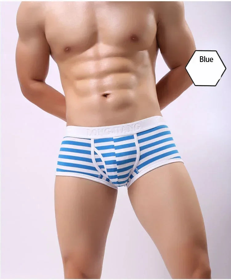 Quần lót nam cotton thoáng khí sọc mềm U-pouch