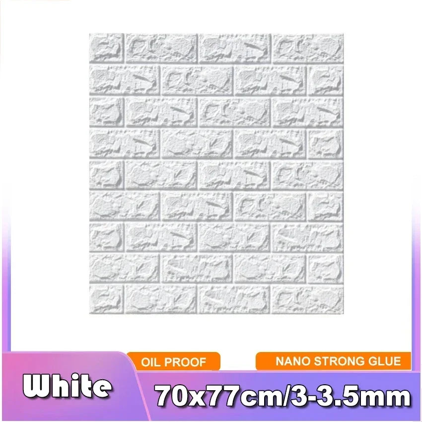 3D Brick Wall Sticker Strong three-dimensional 77*70cm Monochrome and Retro adesivos de parede paper Bring the fun of home life - Daisan Mart