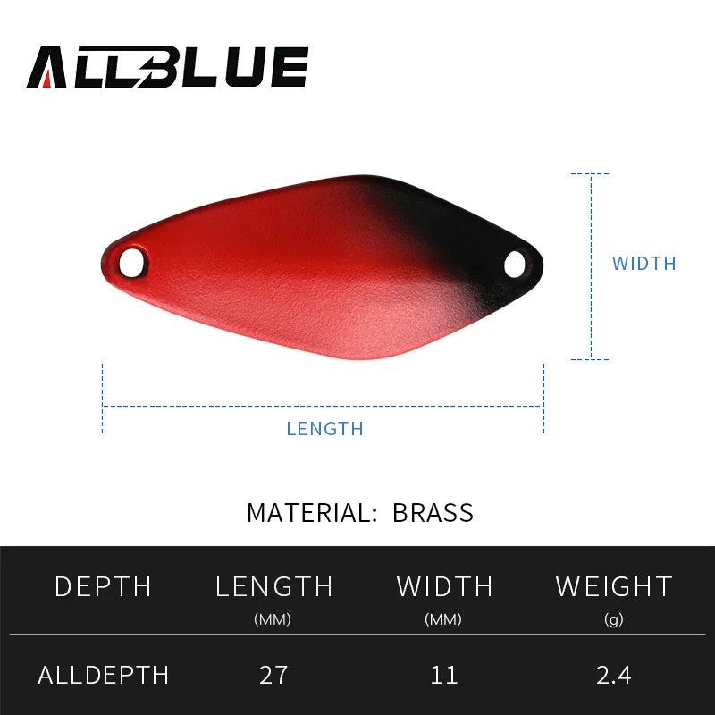 Mồi Câu ALLBLUE 2.4g Kim Loại Màu Sắc Cho Cá Hồi