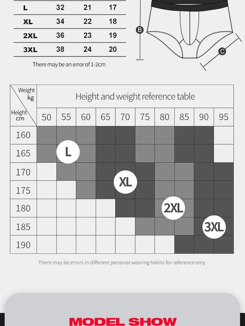 3-piece super thin, cool, breathable men's underwear