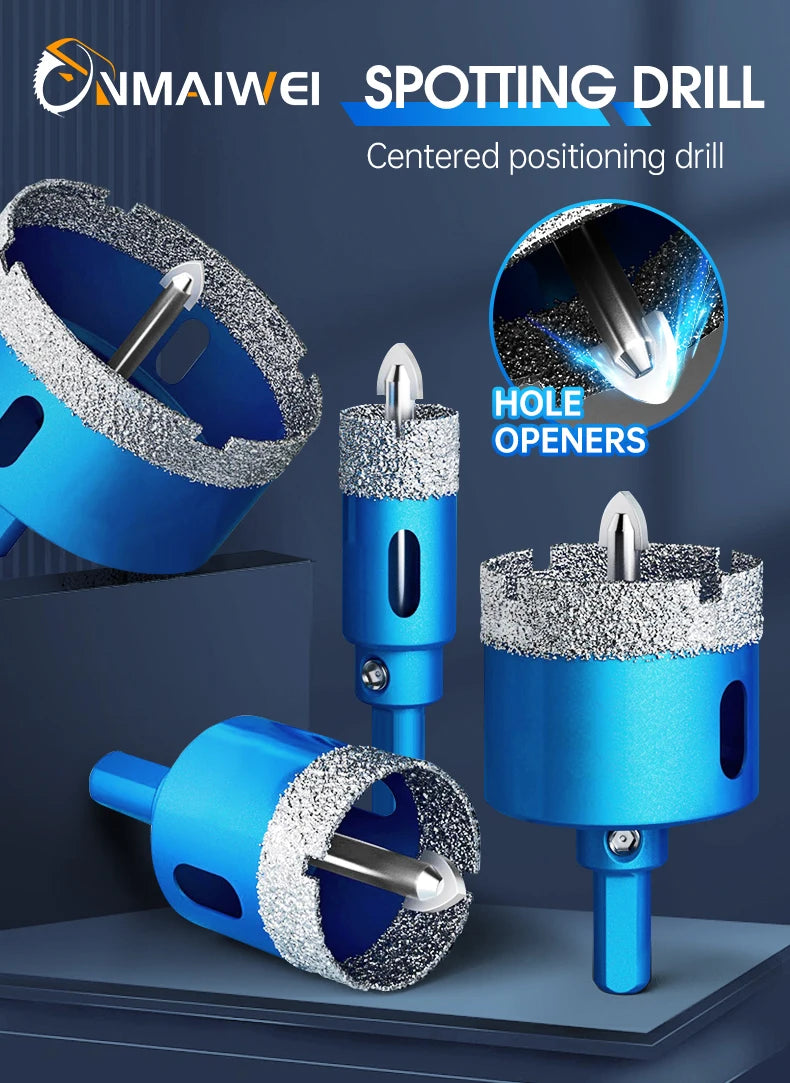 1pcs 18-110MM Diamond Coated Drill Bits Set Ceramic Glass Hole Saw with position drill for Glass Marble Granite Stone Porcelain