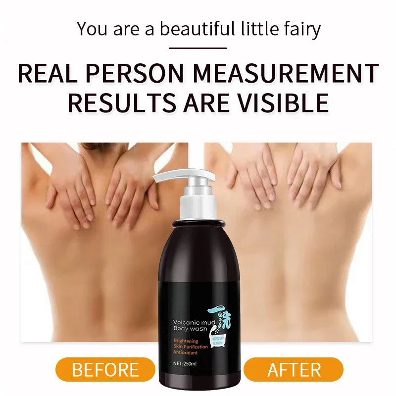 250ml Volcanic Mud Skin Care Body Wash Brightening Skin Tone Deep Cleansing Body Wash