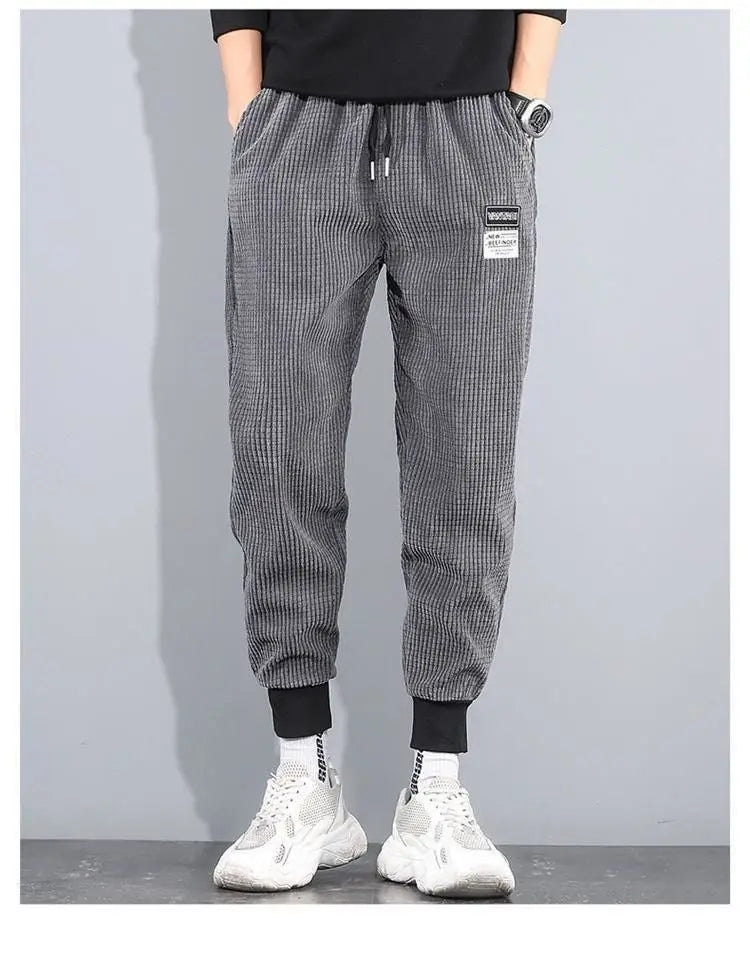 ###Korean Men's Jogger Pants Spring and Autumn: Simple Fashion