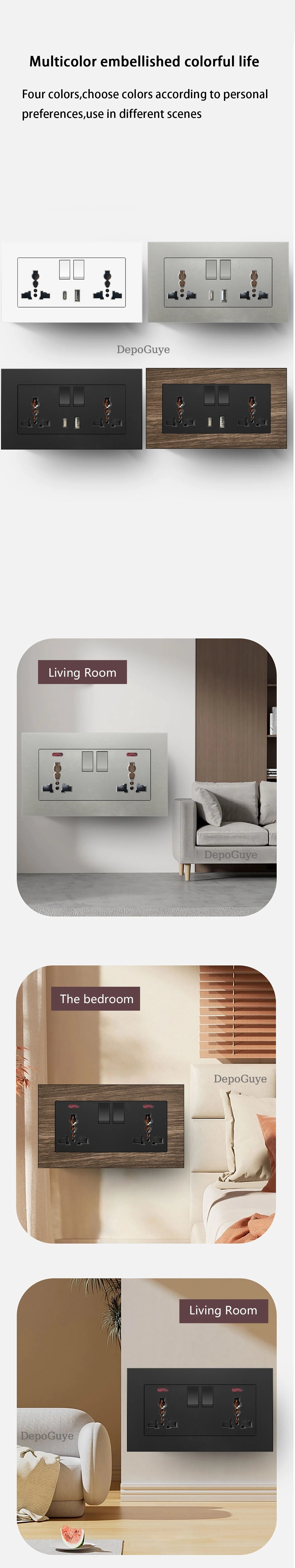 Ổ Cắm Đa Năng Sạc Nhanh 18W USB Type-C 3 Chân 220V