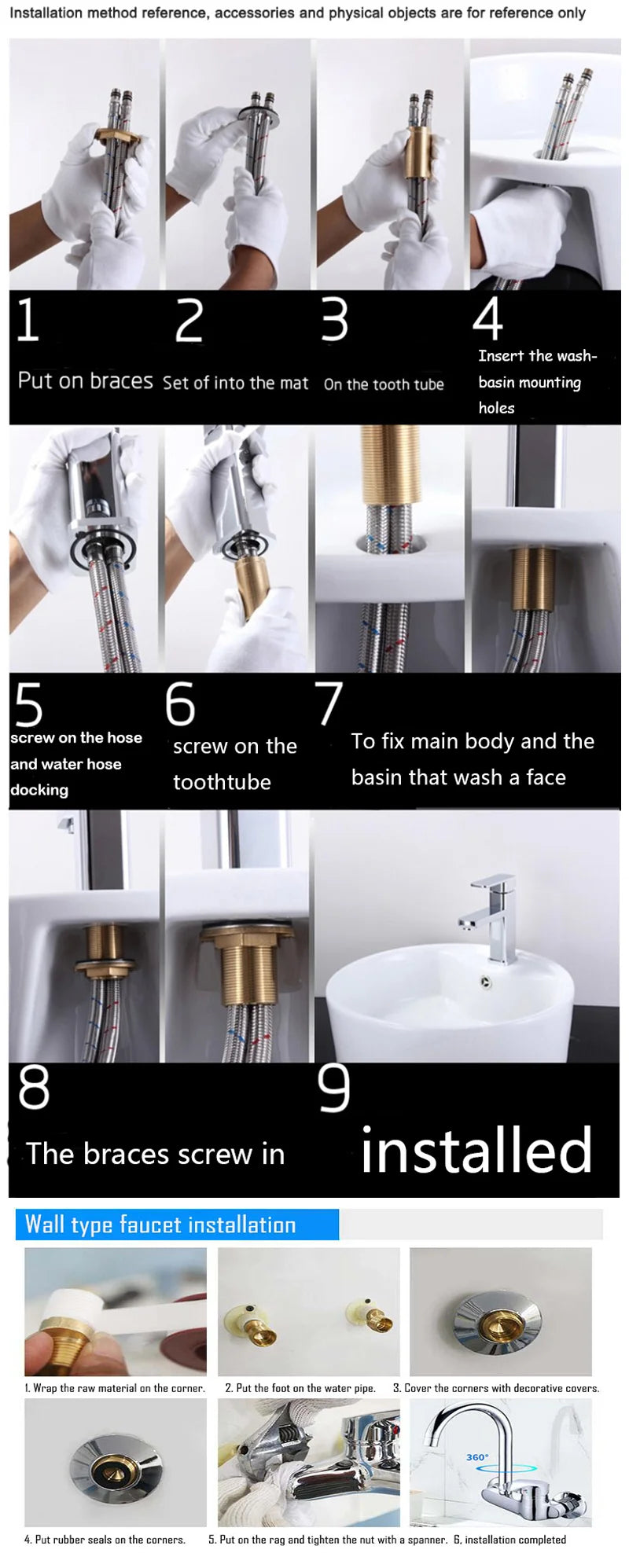 Becola Hot and Cold Faucet Mixing Valve Handle Switch Repair Gland Fittings Mixer Tap Splitter Water Shower Faucet Accessories - Daisan Mart