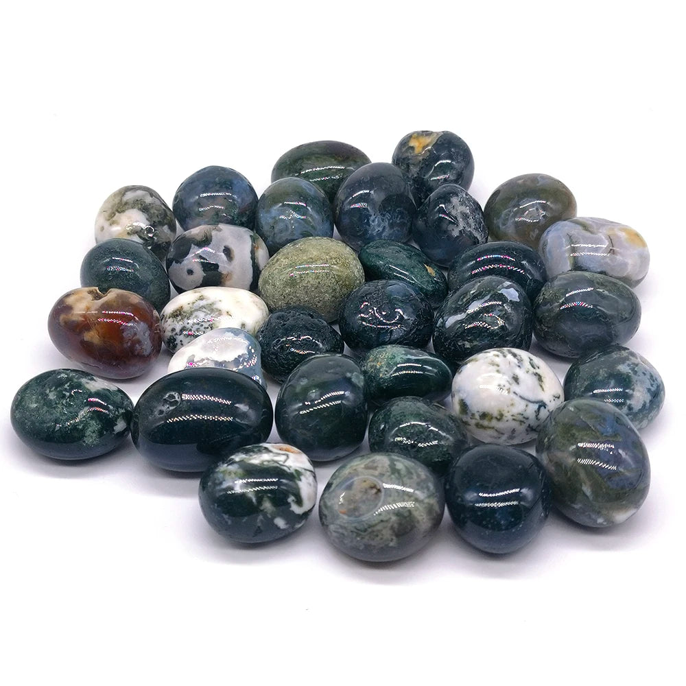 Natural Moss Agate Polished for Home Decoration