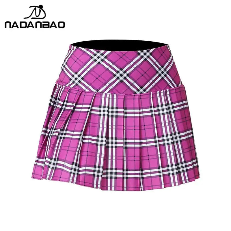 Nadanbao Plaid Tennis Dress Women Pleated Mini Skater Skirts High Waist Plaid Short Skirt Women's Summer New College Style - Daisan Mart