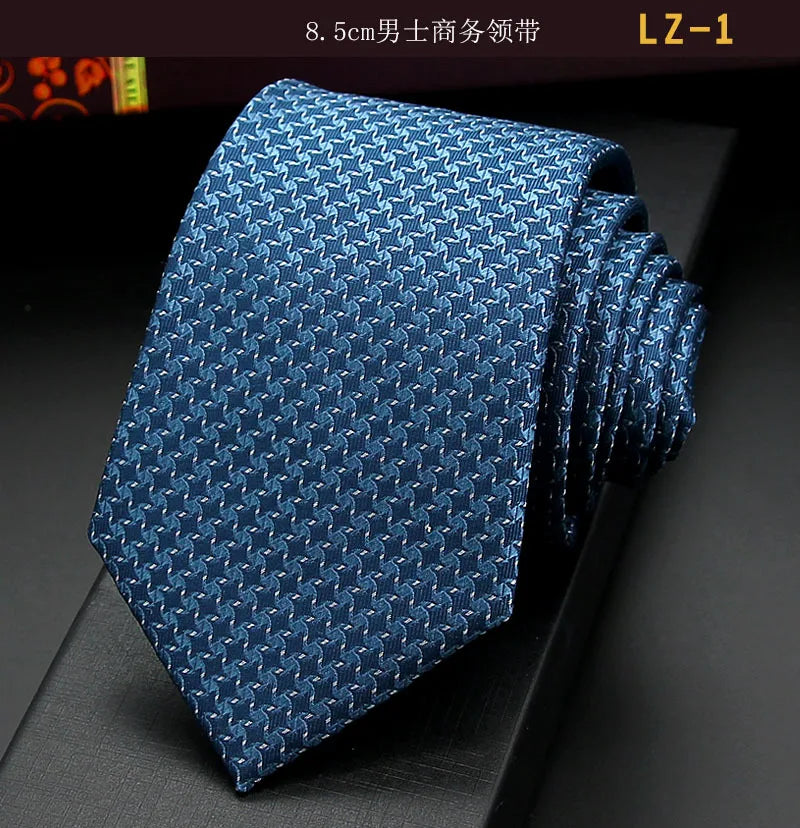 高品質藍色絲質領帶 8厘米