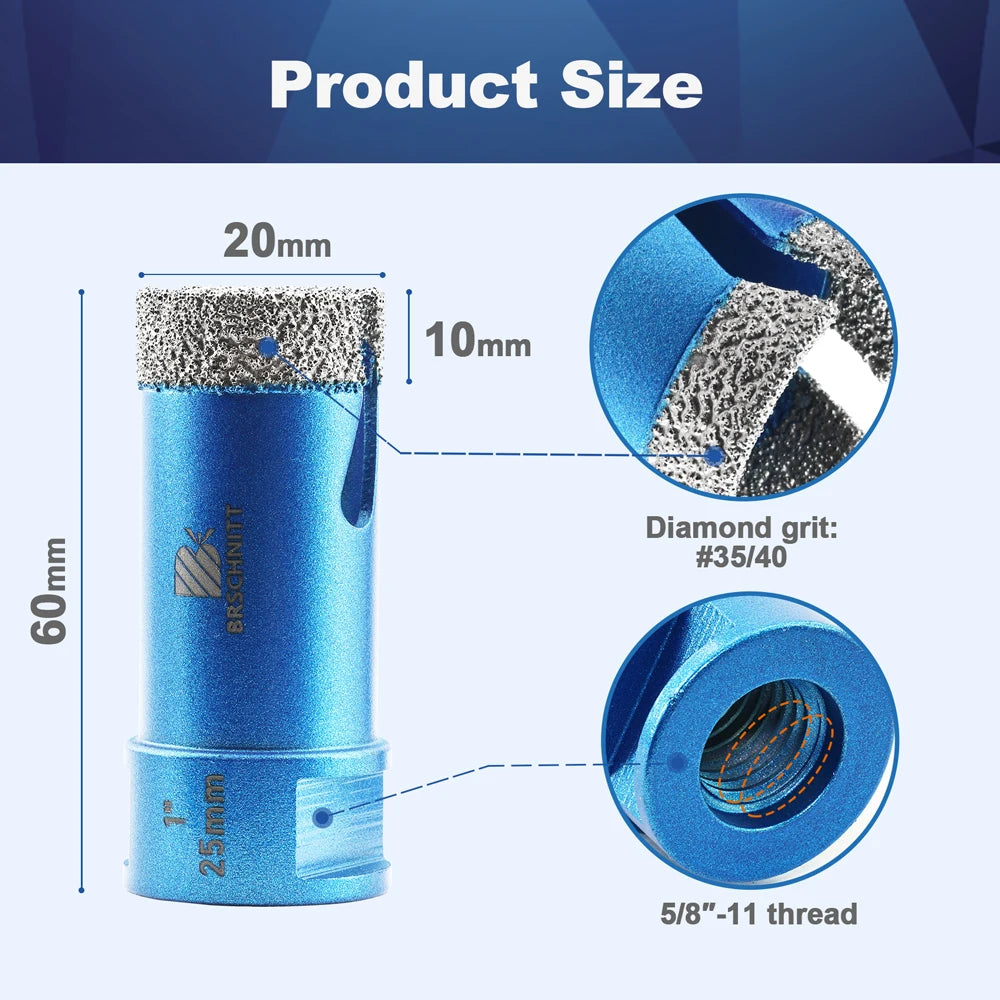 Mũi Khoan Kim Cương Đa Năng Cắt Gạch Đá M14 20-125mm - Daisan Mart