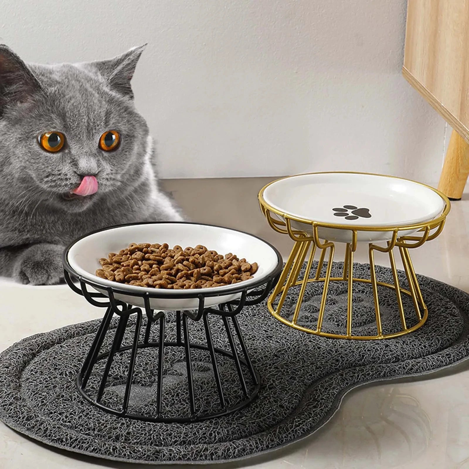 Elevated Ceramic Bowl for Convenient Eating and Drinking of Dogs and Cats