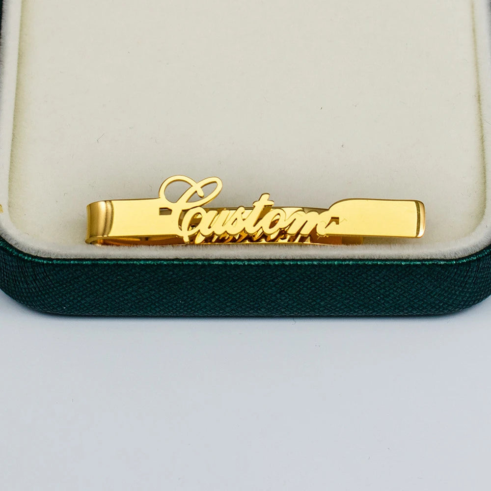 Kẹp Cà Vạt Nam Khắc Tên Thép Không Gỉ - Quà Cưới