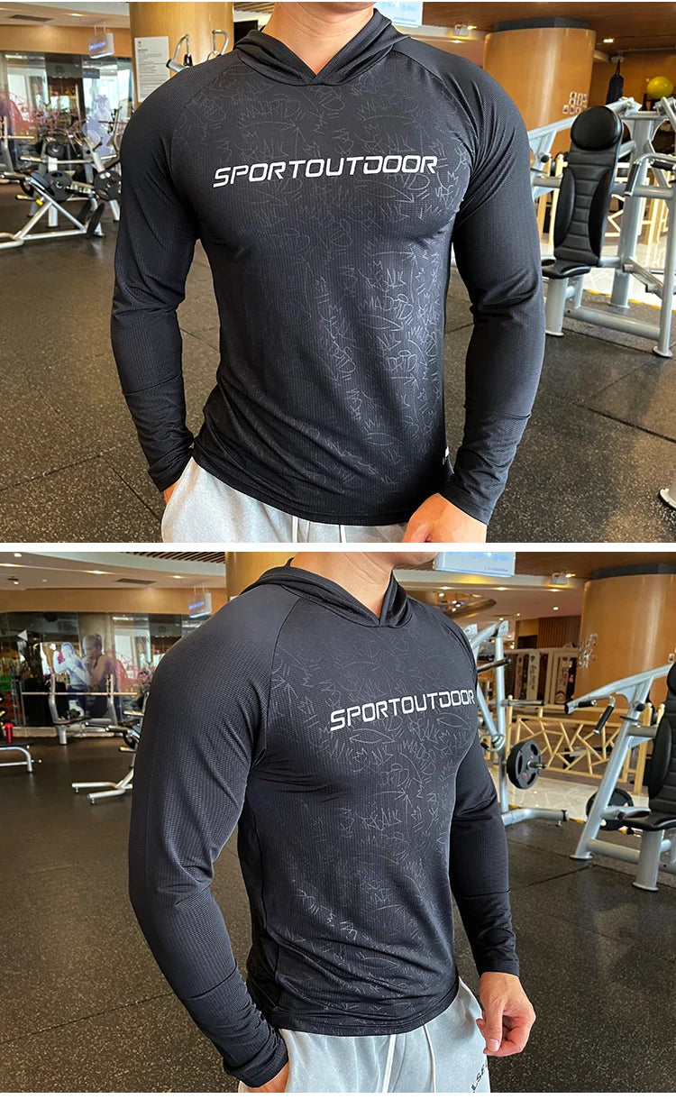 Men's Quick Dry Long Sleeve Sports T-Shirt