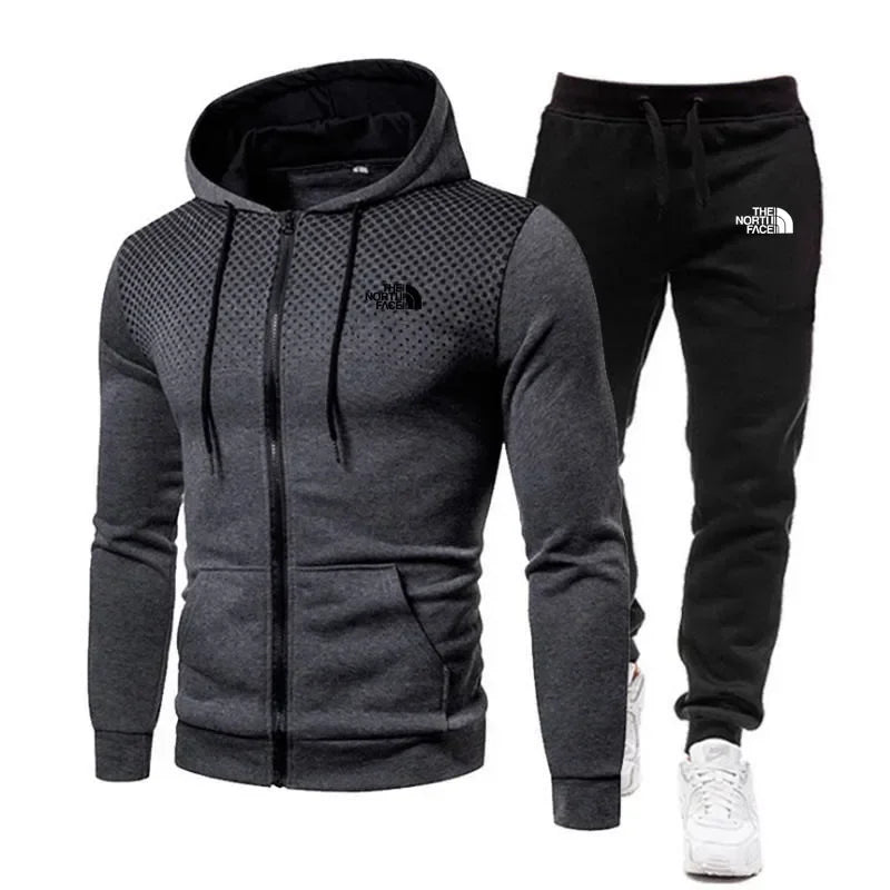 2025 Men's Tracksuit With Hood, High Quality Autumn Winter