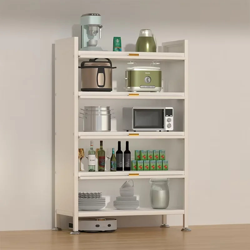Modern Convenient Multi-Function Kitchen Cabinet with Metal Shelves