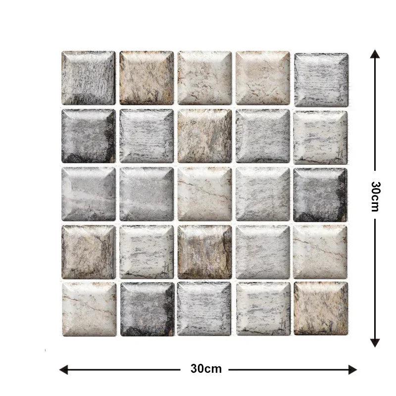5/10PCS Stereo Wall Stickers Self-adhesive Wallpaper Brick Pattern Creative Stick Heatproof Vinyl Waterproof Kitchen Home Decor