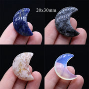 Feng Shui Rose Quartz Natural Stone Moon Statue