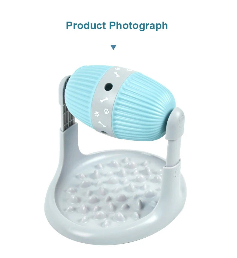 Pet Feeder Fun Dog Toy Drum Leakage Ball Cat Slow Food Bowl Healthy Diet Adjustable Height Durable Multifunctional Pet Supplies