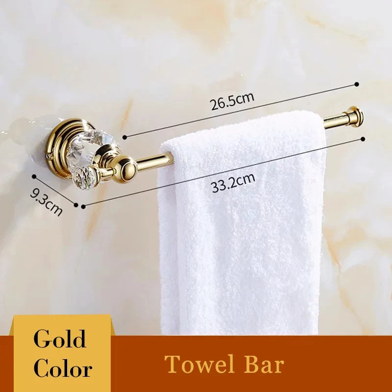 Crystal Toilet Paper Holder, Gold Toilet Roll Holder Modern Bathroom Accessories Zinc Alloy Tissue Hanger Wall Mounted