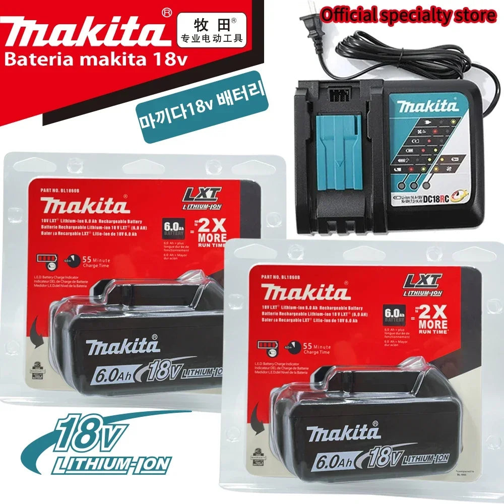 Original 100% Makita 6Ah is used for replacing lithium battery with 18V battery BL1840BL1830b BL1850BL1860BL1815.