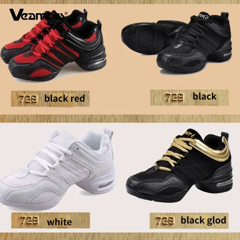 Giày Nhảy Nữ Thể Thao Đế Mềm Thời Trang Đen Thoáng Khí