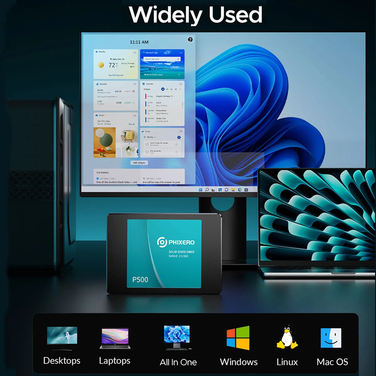 PHIXERO High Speed ​​SSD Hard Drive 128GB-4TB
