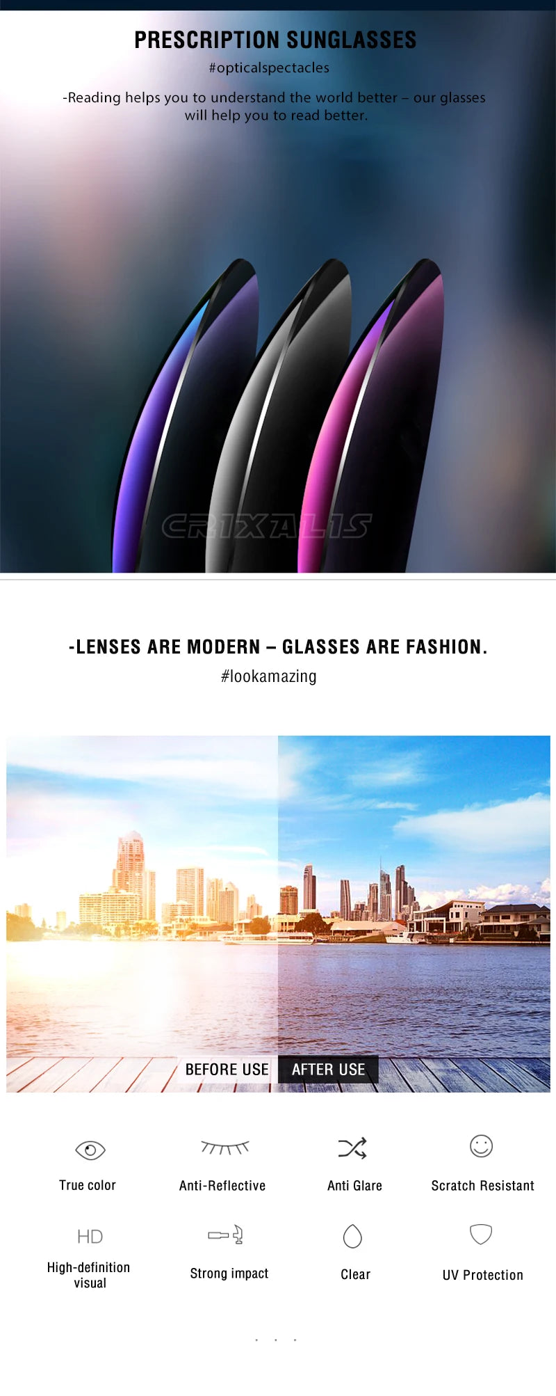 CRIXALIS - Kính Mát Siêu Nhẹ Phân Cực Chống Chói