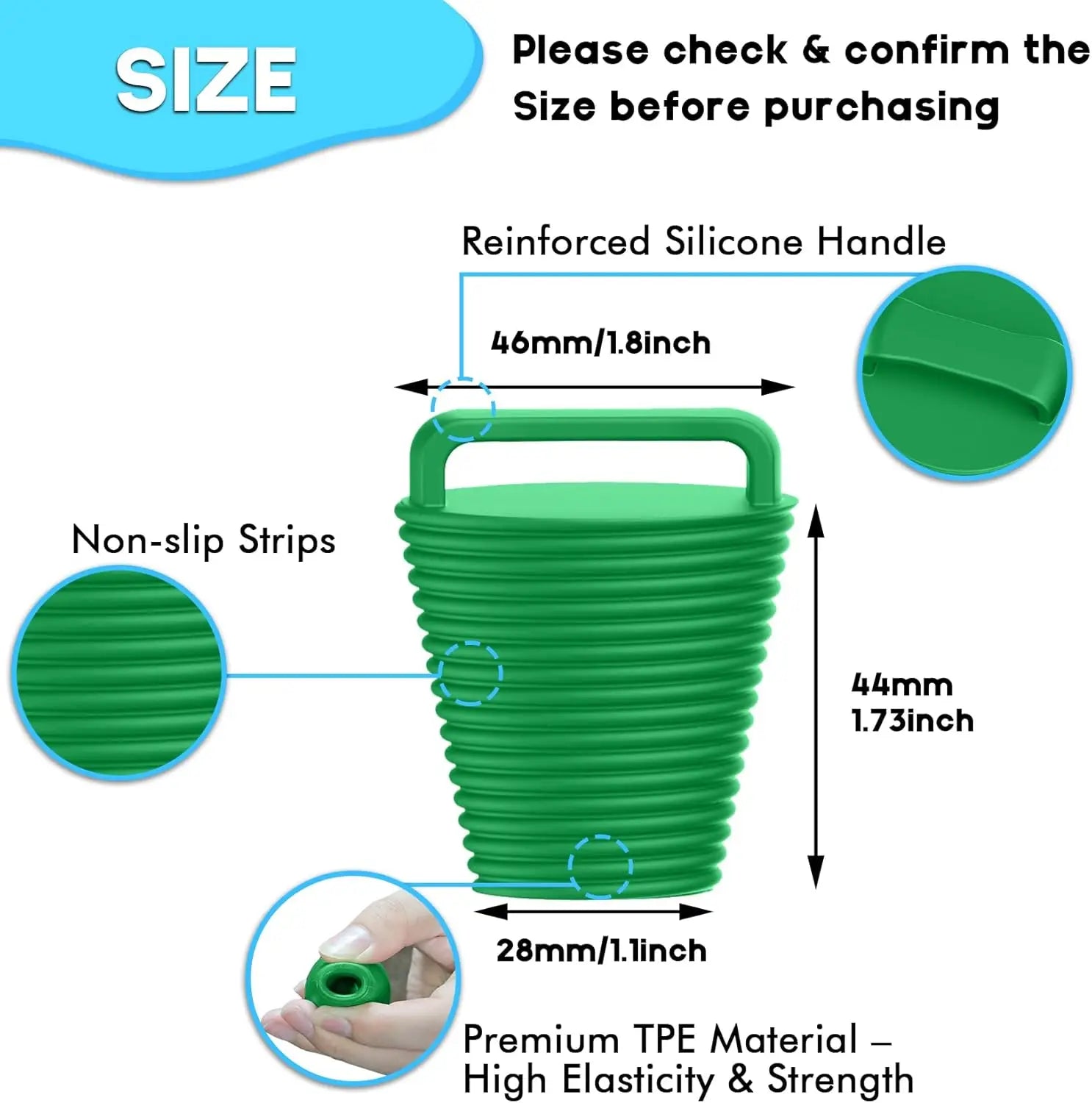 8 Pcs Kayak Scupper Plugs Kit with Silicone Handles 2 Sizes Scupper Plugs Drain Holes Stopper Non-Slip Easy Installation