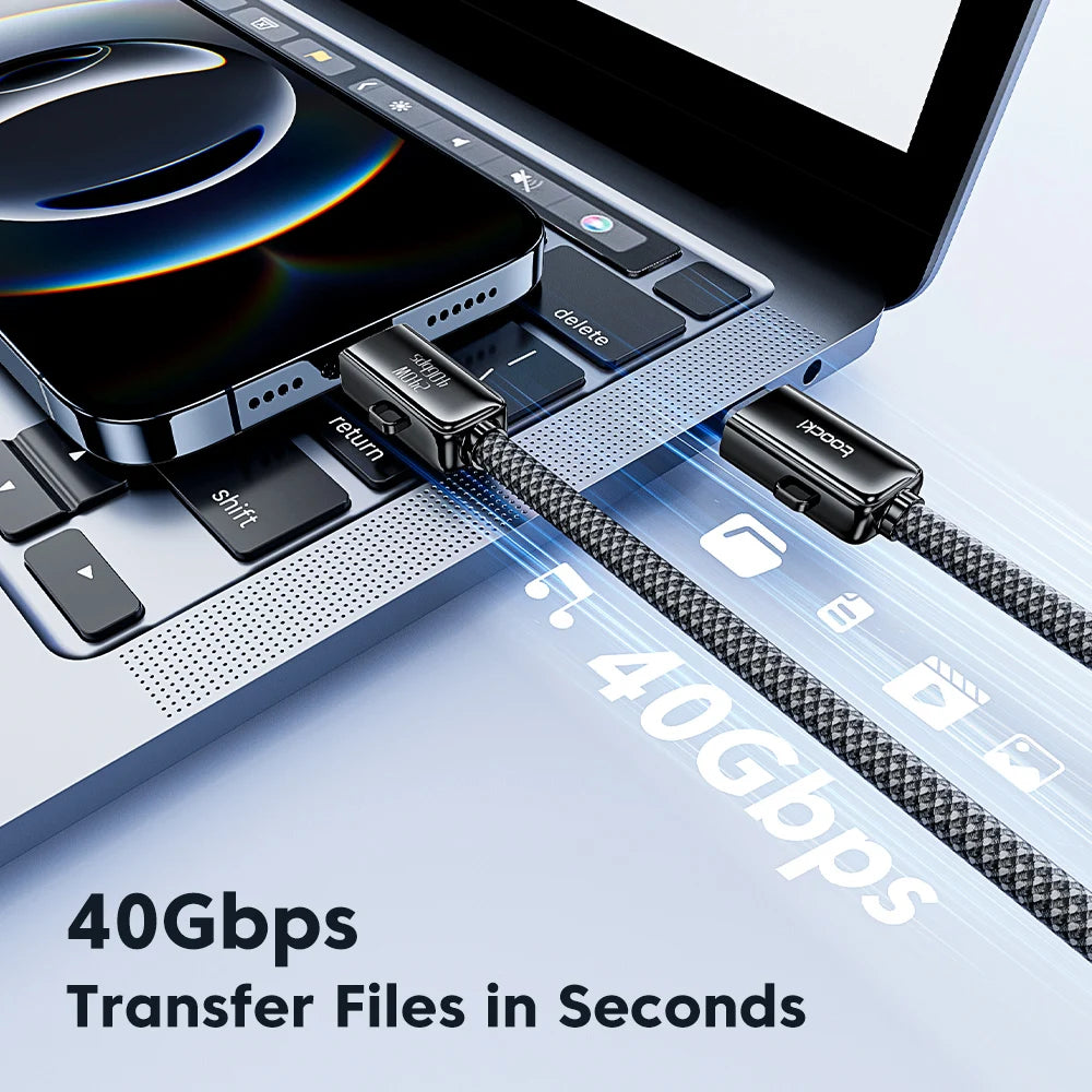 Toocki 240W 4-in-1 USB Cable PD 3.1 USB C To Type C TO Lighting 8K@60Hz 40Gbps Data Cable For iPhone 16 15 Samsung S23 Macbook