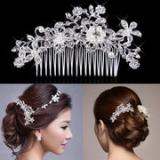 Elegant Pearl Bridal Hair Comb with Hair Clip