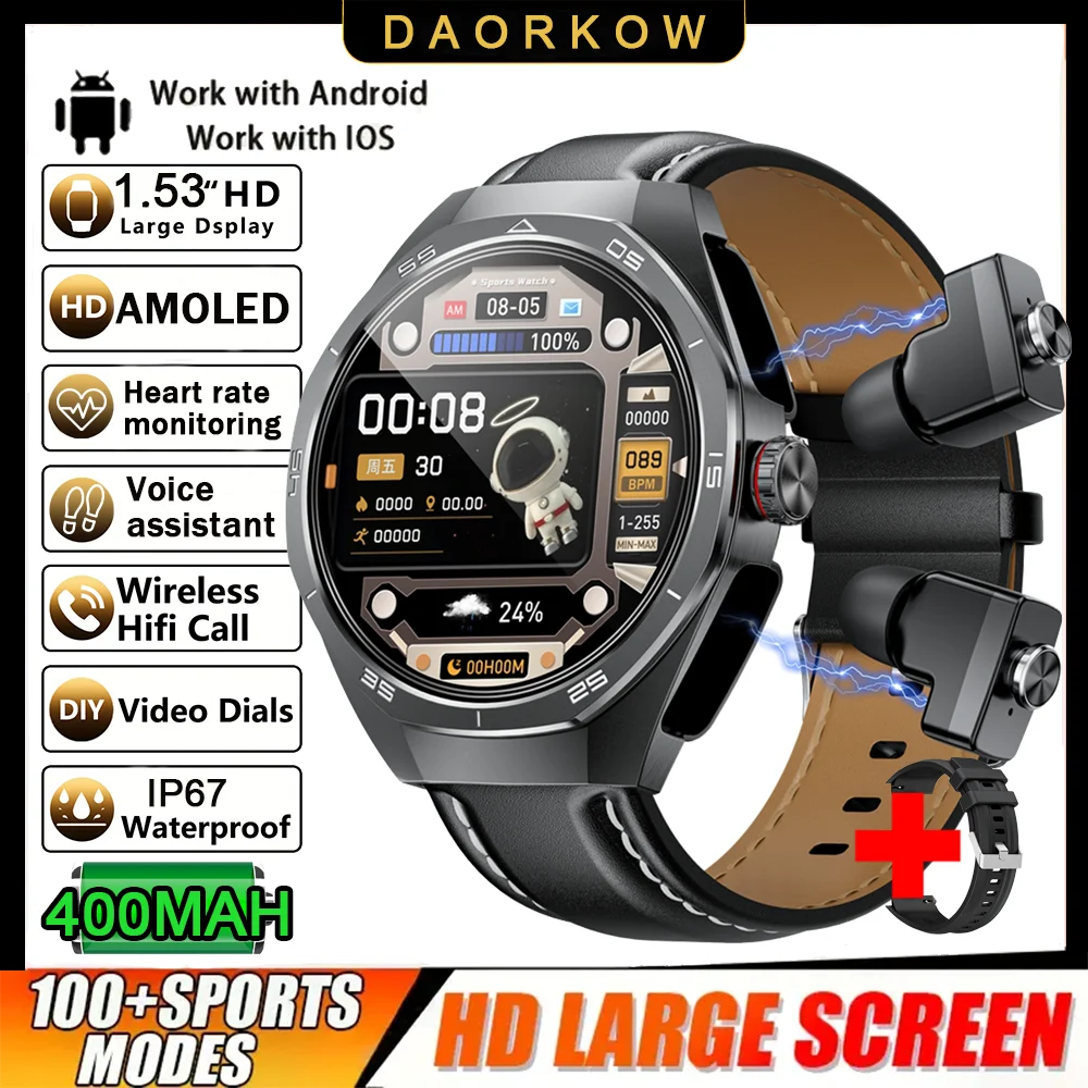 Đồng Hồ Thông Minh TWS 2in1 Chống Nước IP67 Bluetooth