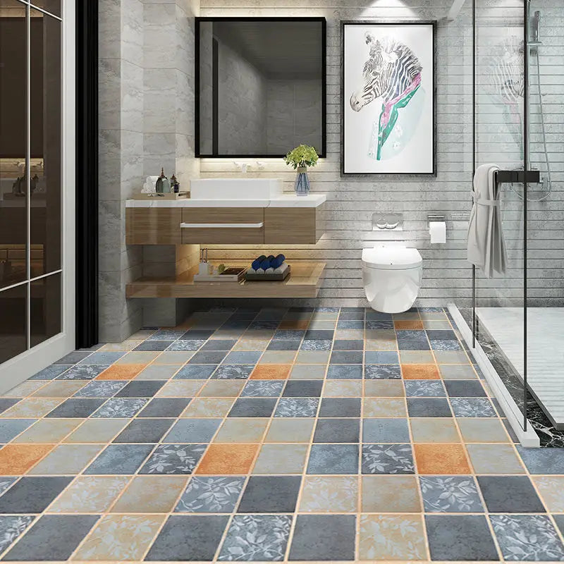 Floor Tiles Stickers Waterproof Self-Adhesive Thicken Wood Grain for Wall Ground Room Wear-resistant Home Decor Kitchen Bathroom