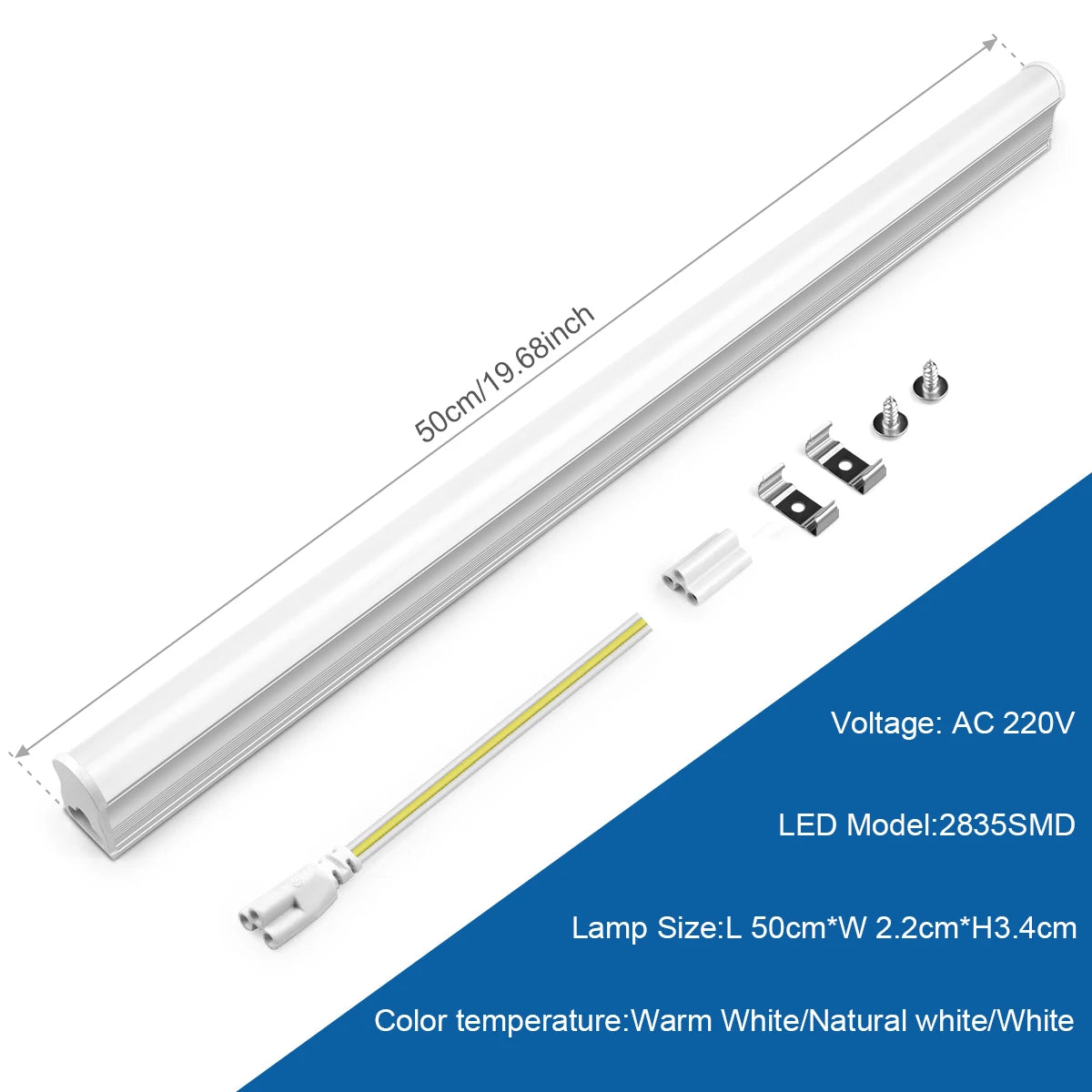 T5 15W 50cm LED Light 3000K-6500K for Workshop/Garage