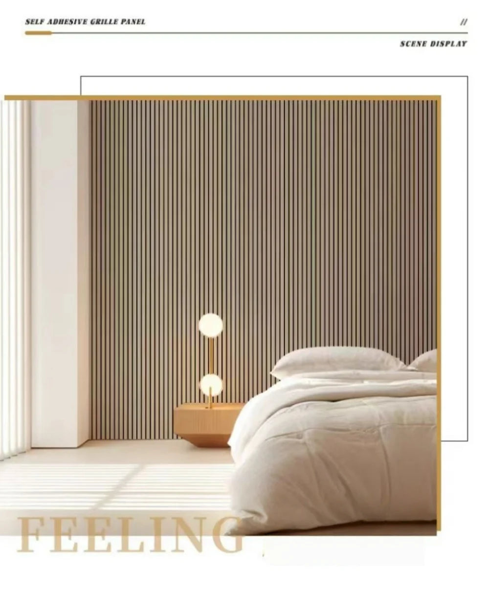 60cm X 3m Pvc Thickened Wall Sticker Self Adhesive Waterproof Moisture Proof Decorative Ceiling Grille Board Background Wall