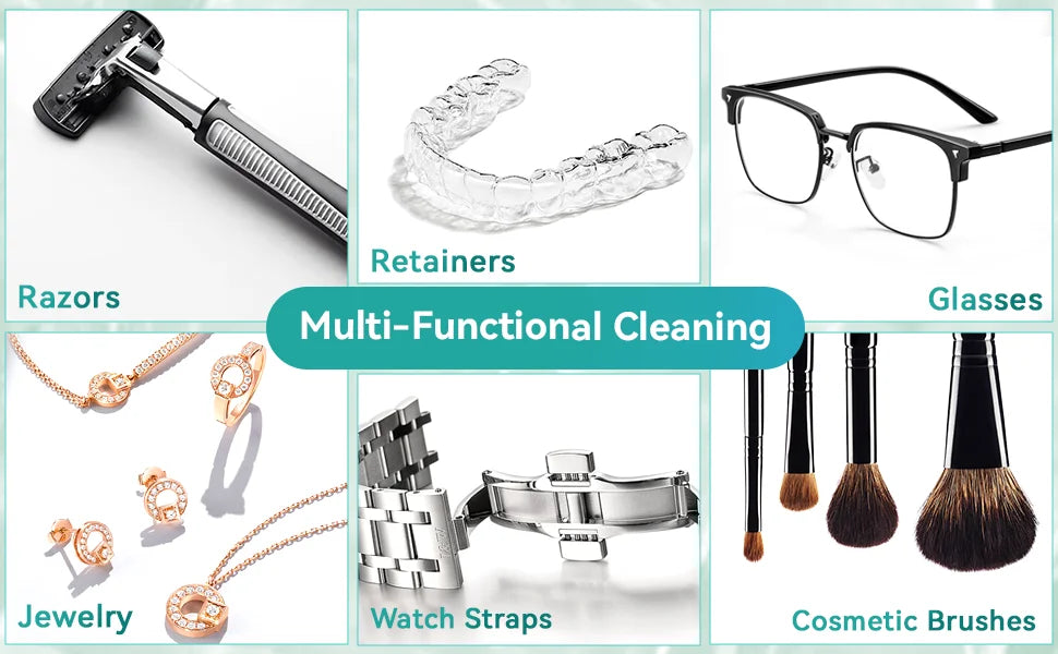 700ml large Ultrasonic Cleaner Bath Timer for Jewelry Parts Glasses Manicure Stones Cutters Dental Razor Brush Ultrasound Sonic