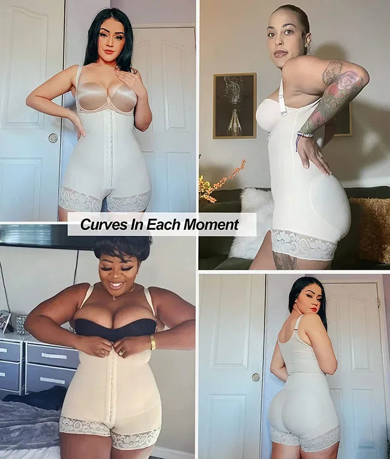 AfruliA High Compression Shapewear Tummy Control Full Body Shapers Waist Trainer Bodysuits Butt Lifter Fajas Colombianas Girdles - Daisan Mart