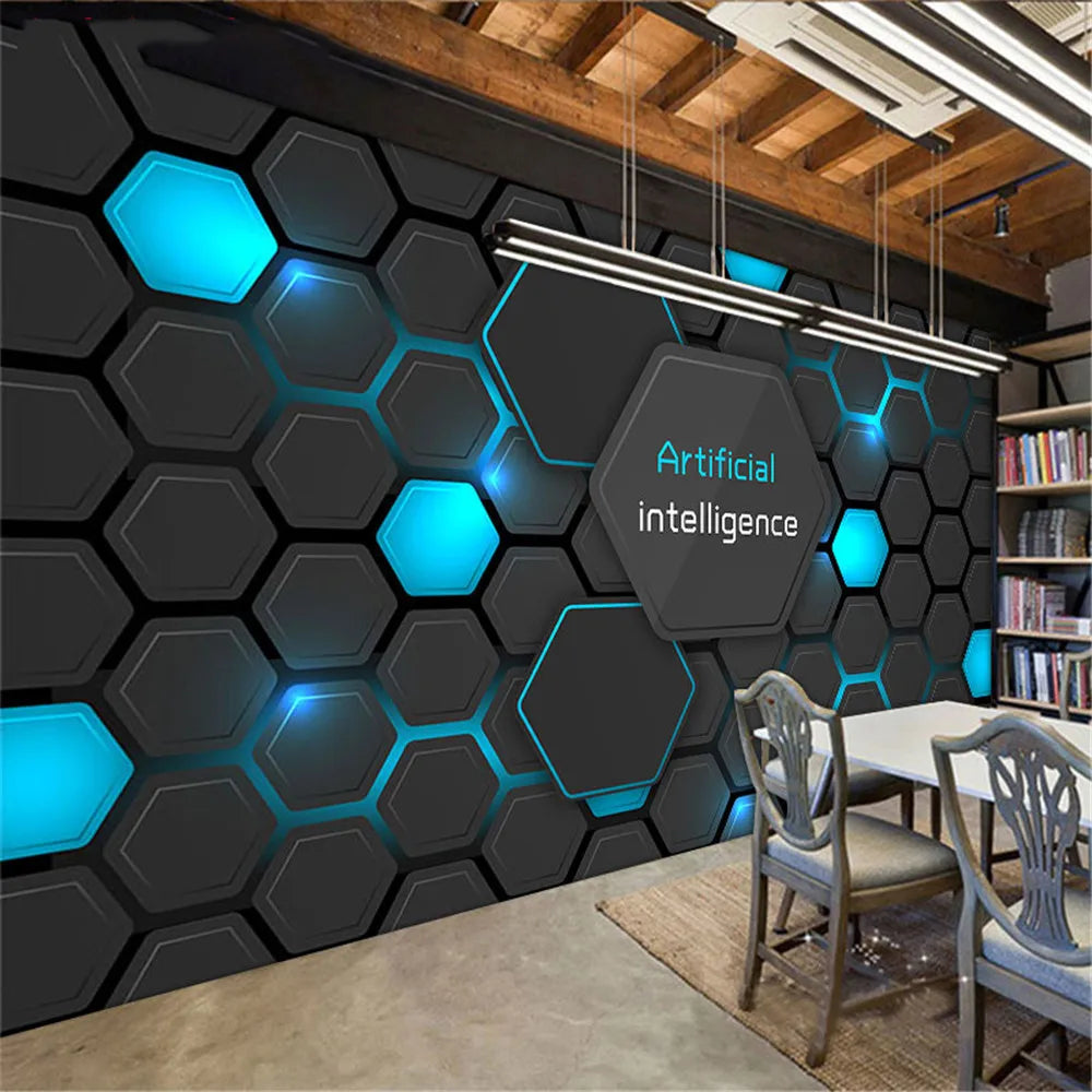 Custom papel de parede 3d background Geometric figure bump wallpaper barber shop office front desk wall paper home improvement