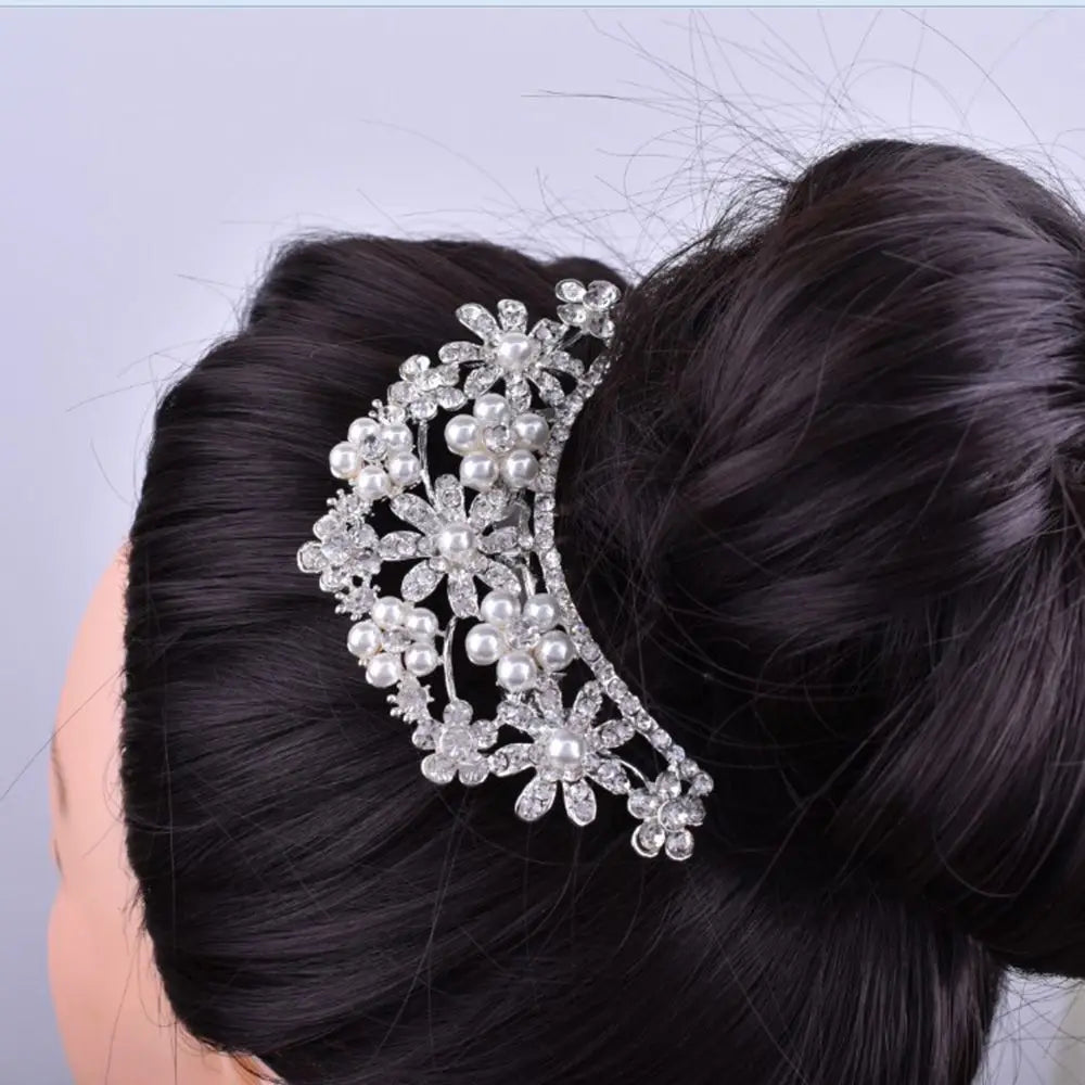 Elegant Pearl Bridal Hair Comb with Hair Clip