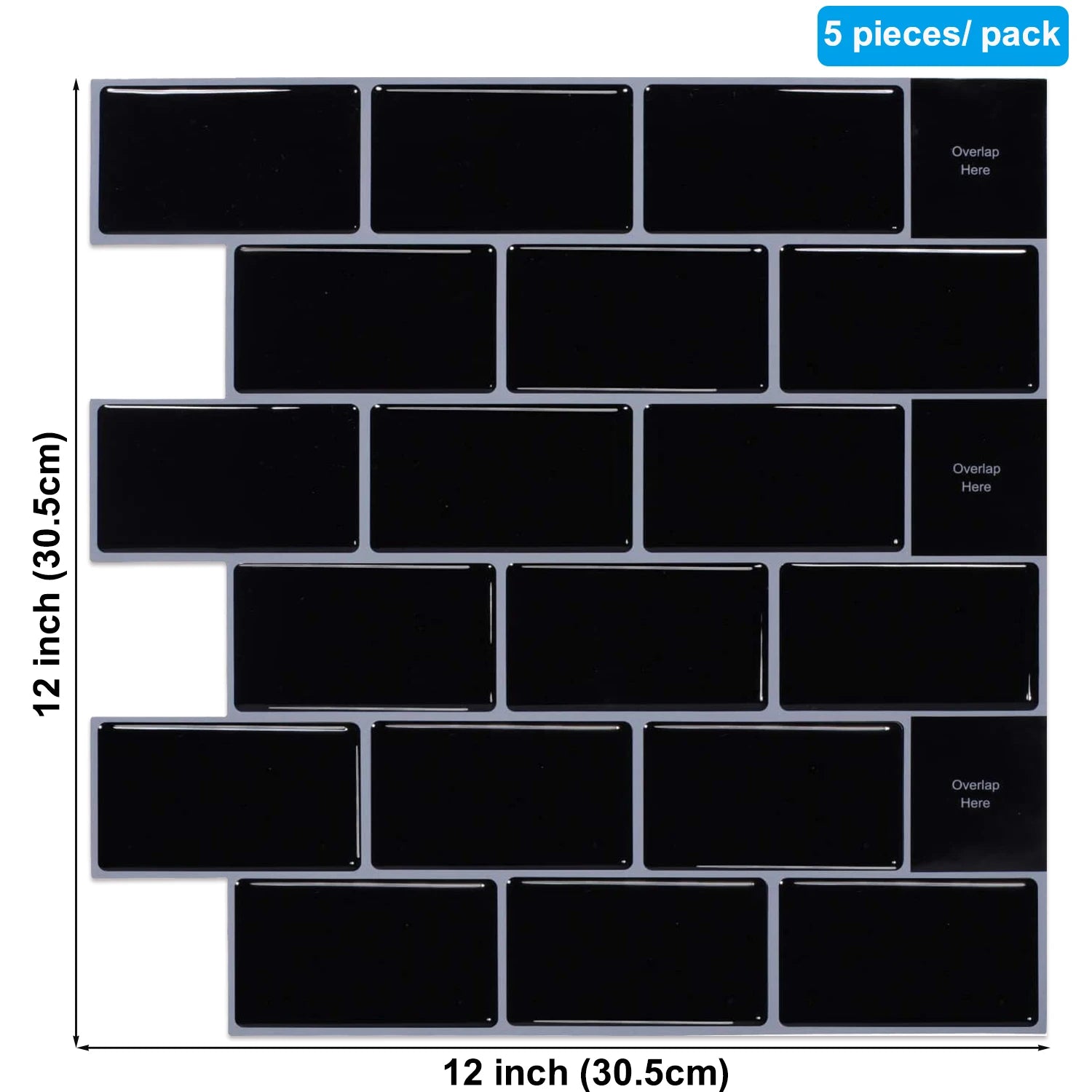 5/10pcs 3D Waterproof Kitchen Wall Sticker 12*12 inch Strong Adhesive Peel And Stick Tiles Home Wallpaper