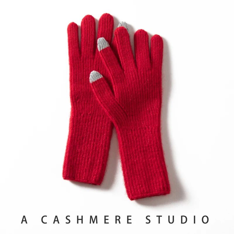 Găng Tay Nữ Len Cashmere Mềm Ấm, Cảm Ứng Mùa Đông - Daisan Mart